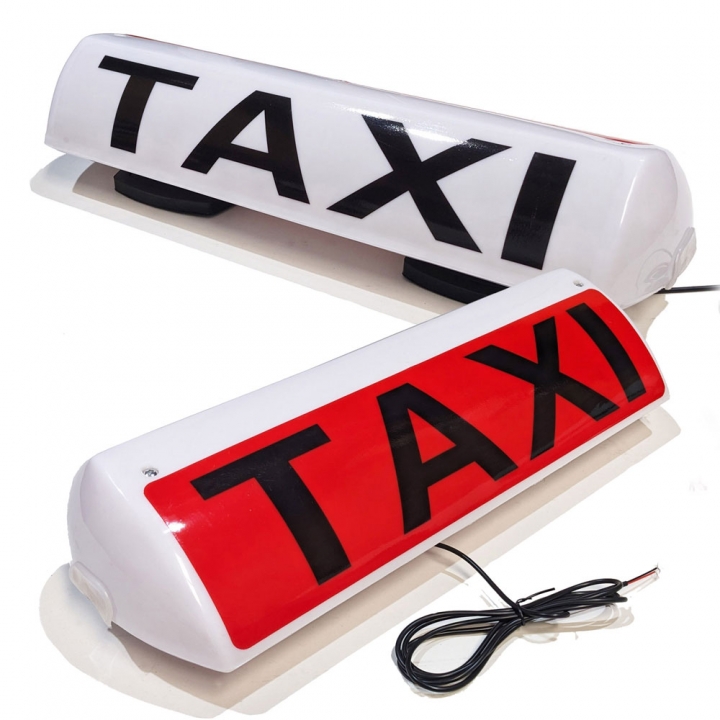 21" LED Magnetic TAXI Roof Top Sign Light WHITE - Click Image to Close