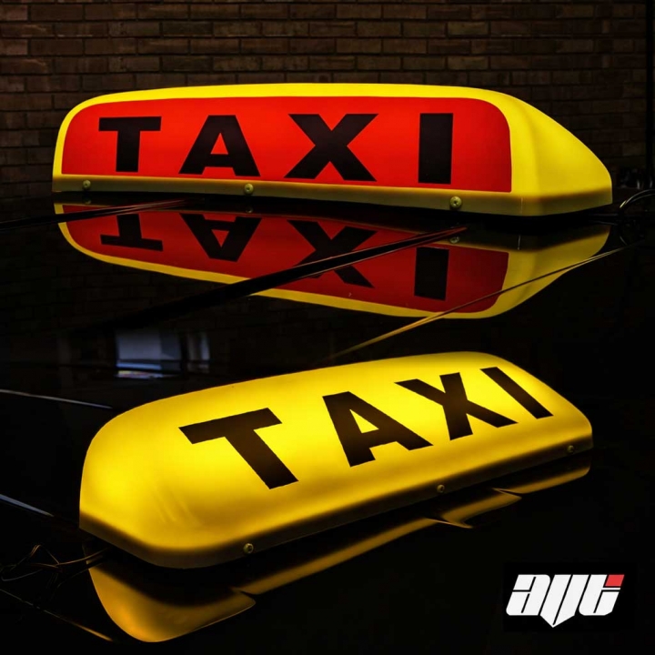 19" LED Magnetic Taxi Roof Top Sign Light YELLOW AMBER - Click Image to Close