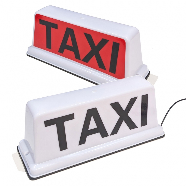 13" LED Magnetic TAXI Roof Top Sign Light WHITE - Click Image to Close