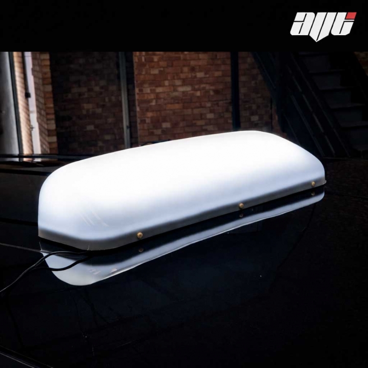 19" LED Magnetic BLANK Roof Top Sign Light WHITE - Click Image to Close