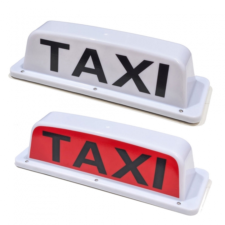 18" LED Magnetic TAXI Roof Top Sign Light WHITE - Click Image to Close