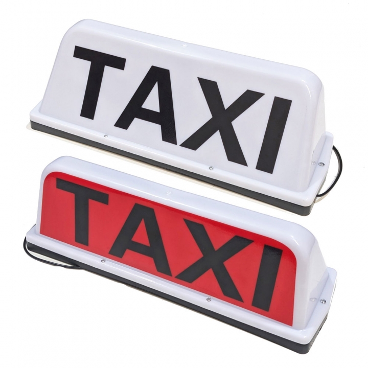 17" LED Magnetic TAXI Roof Top Sign Light WHITE - Click Image to Close