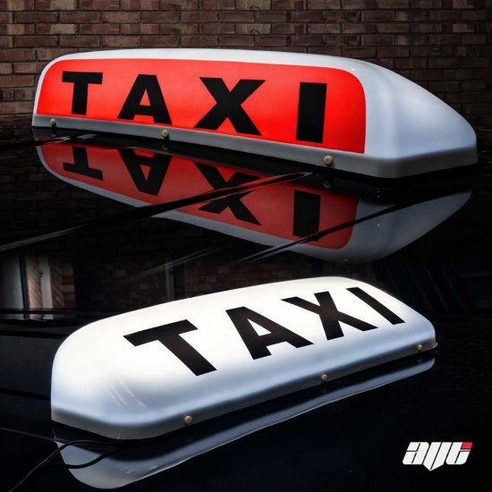 19" LED Magnetic Taxi Roof Top Sign Light WHITE